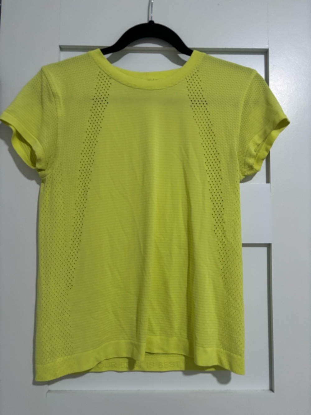 lululemon athletica Neon Yellow Short Sleeve Performance Tee